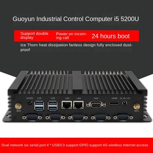 Mini PC industriel sans ventilateur avec processeur Intel Core i54200U Quad Core, RAM DDR4, stockage SSD, double LAN, 6 ports RS232 - Product Image 2