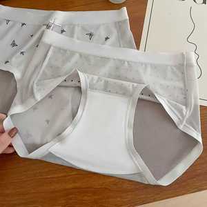 Braguitas de seda helada para mujer, de uso diario, satinadas, reflectantes, de talle medio, de malla semitransparente, sexys, con lazo de lunares, bonitas, de secado rápido - Product Image 4