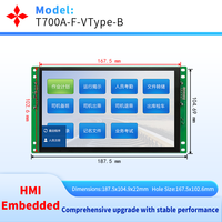 Panel de Pantalla Táctil HMI Integrado de 7 Pulgadas con Cable de Comunicación para Descarga, Compatible con RS485/232/422 para Conectar con PLC
