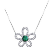 Collier Tournesol 5 Pétales en Argent Sterling S925 Entièrement Pavé de Moissanite, Tendance et Polyvalent, Bijou de Luxe pour Femme, Idéal Cadeau
