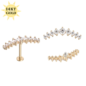 14K <b>Gold</b> Plated Children's Body Jewelry Helix Cartilage Earrings Piercing Lip Jewelry - Product Image 6