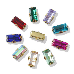 5x10mm Rectangle Strass-4 trous Coudre-On Flatback pour DIY Vêtements/Chaussures/Accessoires de Mariage - Product Image 2