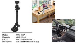 Adjustable Car Dashboard Phone Mount with Suction Cup Base and Telescopic Arm for Universal Use - Product Image 2
