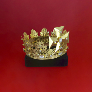 MO202 Corona per Capelli Fatta a Mano in Rame Placcato Oro Stile Imperiale Medievale per Giochi di Ruolo - Regalo di Compleanno per Re e Regina - Product Image 2