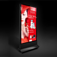 Kotak Lampu LED Hitam Slim Ukuran Kustom untuk Iklan, Papan Poster Bercahaya untuk Pajangan Bioskop, Hotel, Restoran