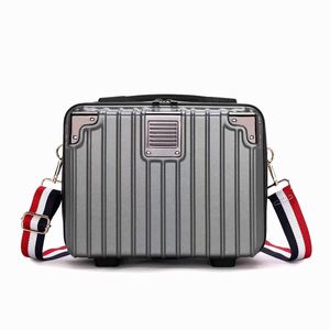 Direct Factory Wholesale New 14-Inch Portable Cosmetic Case Open Closure Cartoon Shoulder Strap Hand-Held Small Hanging <b>Suitcase</b> - Product Image 2