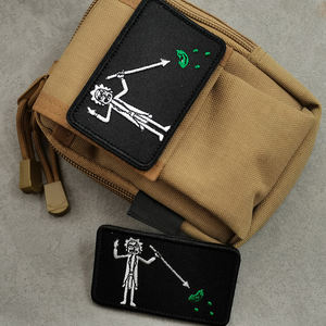 Tela blanca <span class=keywords><strong>DR</strong></span>.RICK bordado patrón divertido etiqueta de tela persona foto parche cosido bolso de hombro sombrero cosido - Product Image 3