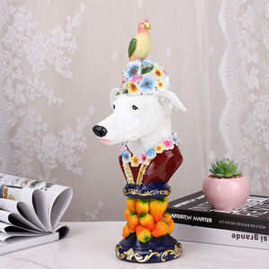 Redeco Exquis <span class=keywords><strong>Girafe</strong></span> Paon Chien Perroquet Statues Avec Accents Or Résine Animal Figurine pour Cadeaux Décoration de La Maison - Product Image 5