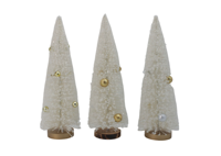 Mini sapin de Noël vert en plastique, ornement de bureau, design bonsaï de pin avec flocons de neige simulés pour présentation sur comptoir