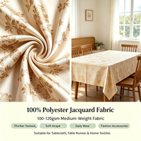 Tissu Jacquard Tissé 100% Polyester à Motif Texturé, Largeur 98 pouces, Vente en Gros Direct Usine, pour Nappe et Textile d'Ameublement