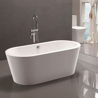 Vente chaude de luxe ovale blanc autoportant baignoire en acrylique salle de bain simple adulte trempage tourbillon pour la maison ou l'hôtel