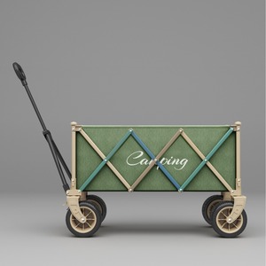Chariot de camping pliable à quatre roues, personnalisable, pour les courses, les voyages et les activités de plein air - Product Image 2