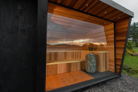 Ruang Sauna Kubus Desain Modern untuk 2-6 Orang, Uap Kering, Daya 6kw, Kayu Pinus Hemlock Red Cedar, Panel Kontrol Pemanas Kayu Solid