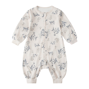 Ready Made Organic Cotton Split Leg Sleep <strong>Sack</strong> Long Sleeve Double Zipper Anti Kick Skin Friendly All Season Baby Sleeping Bag - Product Image 1