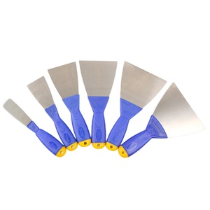 Spatule à mastic bleu-jaune avec poignée en plastique et lame en acier à haute teneur en carbone, ensemble d'outils de réparation de cloisons sèches 1'' 2'' 3'' 4'' 5'' 6'' pour commande en gros - Product Image 1
