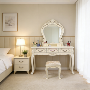 Coiffeuse de chambre à coucher de style européen moderne avec <span class=keywords><strong>miroir</strong></span> éclairé – Table de maquillage tendance - Product Image 4