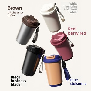 Nuevo Vaso Térmico de Acero Inoxidable 316 <span class=keywords><strong>para</strong></span> Café, Portátil <span class=keywords><strong>para</strong></span> Mujer, Uso en Exteriores y Coche, Aislamiento Térmico de 6-12 Horas, con Pajita y Cierre - Product Image 2