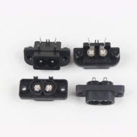 Conector Macho de Montaje en PCB IEC 60320 C8 de 2 Pines con Enchufe, 2.5A/5A 250V, Enchufe de Alimentación CA Industrial