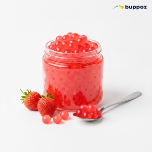 สตรอว์เบอร์รี่ป๊อปปิ้งโบบา 130 กรัม แบบถ้วย ฮาลาล HACCP สำหรับร้านชานมไข่มุก รับผลิตแบบ OEM - Product Image 4