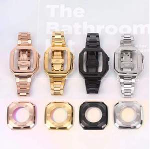 Nuova custodia di lusso per modifica cinturino in acciaio inossidabile per Smart 42/44mm custodia per orologio per <span class=keywords><strong>Apple</strong></span> Series 7 6 5 <span class=keywords><strong>SE</strong></span> cinturino - Product Image 4