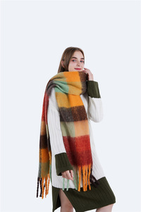 Nuevo otoño e invierno europeo y americano como bufanda de Cachemira chal a <span class=keywords><strong>cuadros</strong></span> de punto con borlas de <span class=keywords><strong>lana</strong></span> para <span class=keywords><strong>mujer</strong></span> - Product Image 6