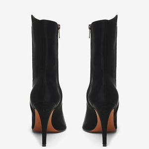 Bottes à talons hauts pour femme, grande taille 45, sexy, à bout pointu, avec fermeture éclair latérale, talons fins, coupe large, courtes - Product Image 3