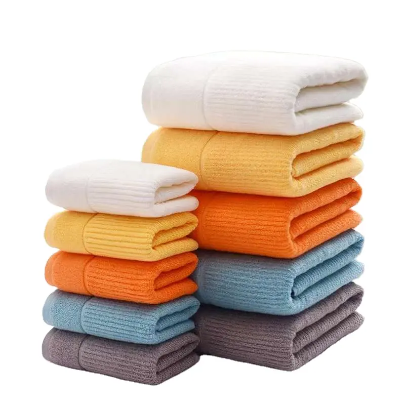 Ready to ship bath towel set wholesale cheap price 100% cotton soft lint free luxury dobby towels set