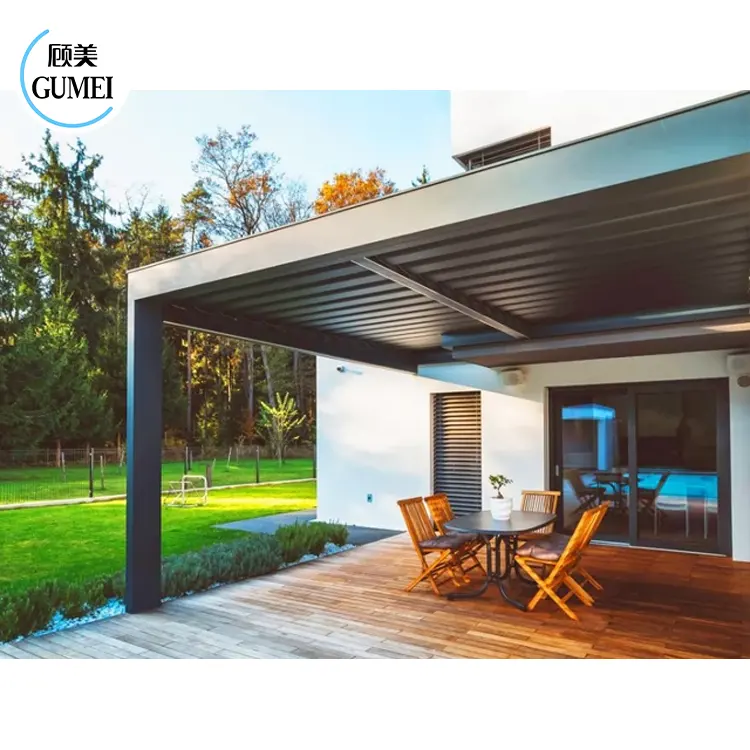 Offre Spéciale Électrique Terrasse Couvert Gazebo Étanche Toit En Auvent Bioclimatique En Plein Air En Aluminium Pergola