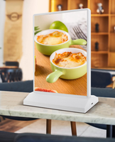 5V Rechargeable Double Face LED Boîte à Lumière Alimenté par Batterie A4 Affiche Signe Stand Publicité Intérieure Forme Personnalisée Aluminium Acrylique