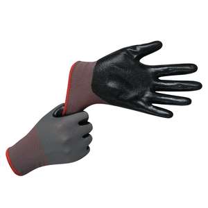 Guantes de poliéster y nailon recubiertos de NBR, hechos en Vietnam, sin silicona ni polvo, para embalaje, almacén y trabajos ligeros. - Product Image 1