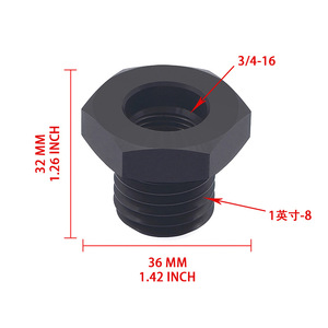 Adaptateur de mandrin 1 pouce-8 Tpi à vis 3/4-16 pour tournage sur bois, joint d'axe de tour en acier au carbone - Product Image 1
