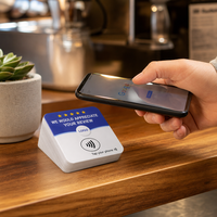 Carte NFC Google Review en acrylique imperméable avec impression de logo personnalisé, puce NTAG213 programmable réutilisable, support adhésif Leadercolor