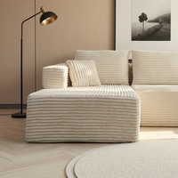 Cubed Tofu Modulares L-förmiges Minimalistisches Klappbares Erweiterbares Sofa mit Mikrofaser-Polsterung für Wohnzimmer