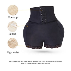 Büyük göt 4 pedleri külot karın kontrol Shapewear bel eğitmen şekillendirme kadınlar 3 Hooks yastıklı kontrol külot şekillendirici ganimet için - Product Image 5