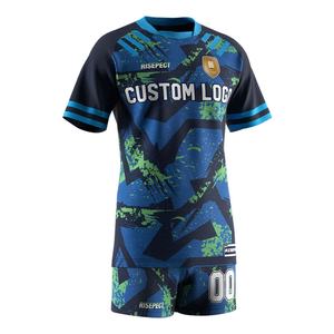 Ropa Deportiva para Hombre, Camiseta Deportiva de Cuello Redondo de Secado Rápido, Pantalones Cortos y Camiseta para Rugby, Diseño OEM - Product Image 3