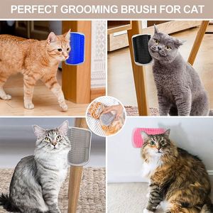 Cat Self Groomer With Catnip Soft Cats Wall <b>Corner</b> Massage Cat Comb Brush Rubs the Face With a Tickling Comb Pet Grooming Supply - Product Image 5