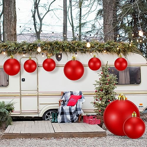 Boules de Noël en plastique incassable, décorations de Noël, ornements, vert, argent, rouge, bleu, or - Product Image 5