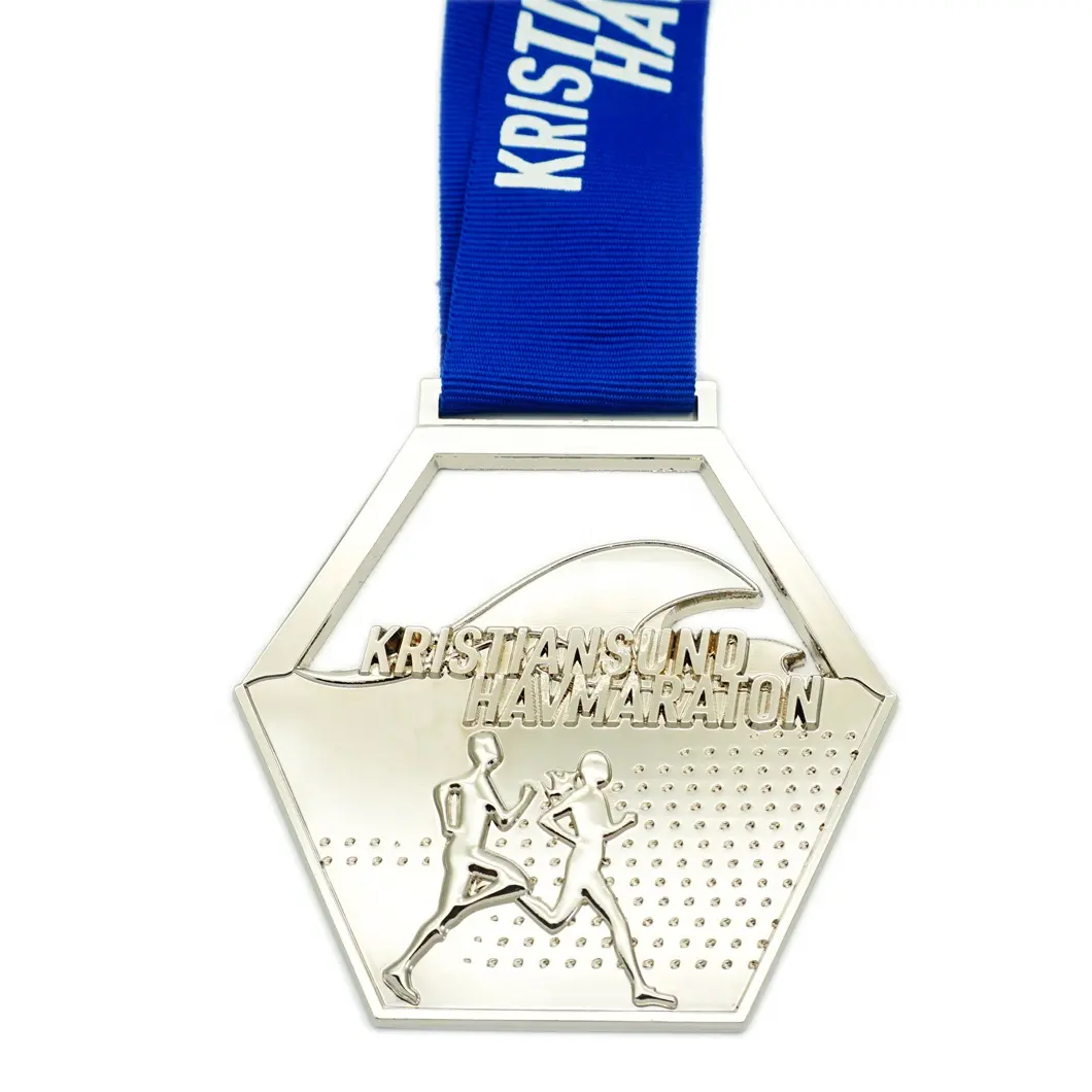 Fabrique la médaille pour Marathon Race Finisher Running médaillon Médaille sportive de marathon classique personnalisée en métal avec ruban