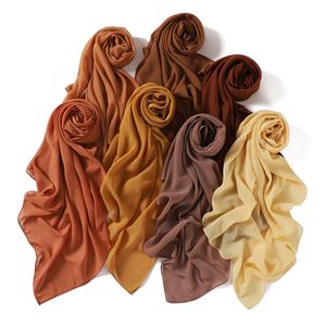 Foulard musulman carré en mousseline de soie perlée de couleur unie Malaisie Femmes en mousseline de soie Vente en gros Foulard Hijab - Product Image 2