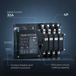 Interruptor de Transferencia Automática Tipo ATS YUYE con Controlador, 32A 3P/4P ATS 63A 100A 250A 400A 630A - Product Image 3