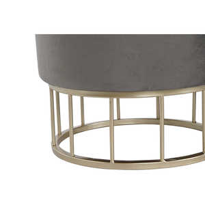 Reposapiés de poliéster y metal 38x38x41 cm Terciopelo - Product Image 2