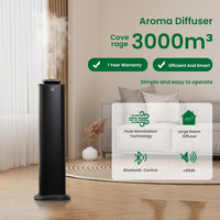 Diffuseur d'air intelligent à minuterie pour grande pièce, diffuseur de parfum en forme de tour métallique, machine d'aromathérapie pour hôtels, 3000 m³, alimentation électrique