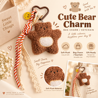 Porte-clés Ours en Peluche Doux, Charme de Sac Ourson Mignon, Pendentif Animal Kawaii, Accessoire Cadeau pour Filles et Femmes, Décoration Quotidienne