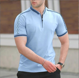 T-shirt da Uomo Personalizzabile all'Ingrosso, Taglie Extra Large, a Righe, Abbigliamento Sportivo Casual, Magliette Traspiranti in Maglia Bianche e Nere - Product Image 3