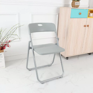 Sedie pieghevoli moderne bianche e nere con struttura in ferro-scuola portatile e uso esterno impilabili in metallo sedie pieghevoli all'ingrosso - Product Image 2