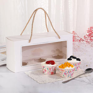 カスタムカップケーキ包装箱<span class=keywords><strong>3</strong></span>穴透明カップケーキブーケボックスと包装 - Product Image 2