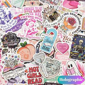150 autocollants pour livres sur le thème de la romance, pack d'autocollants holographiques pour Kindle, autocollants en vinyle scintillants pour la lecture, repositionnables, imperméables pour - Product Image 4