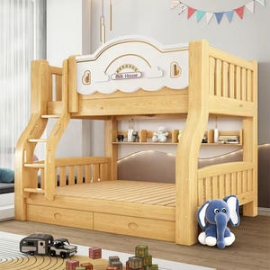 Cama <span class=keywords><strong>litera</strong></span> <span class=keywords><strong>Montessori</strong></span> de madera maciza natural de fábrica, estructura de cama doble para dormitorio, apartamento, casa de campo - Cama <span class=keywords><strong>infantil</strong></span> - Product Image 3