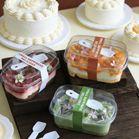 Boîtes à gâteaux empilables de qualité supérieure, épaisses, étanches, avec couvercle haut et cuillère, pour desserts et tiramisu à emporter