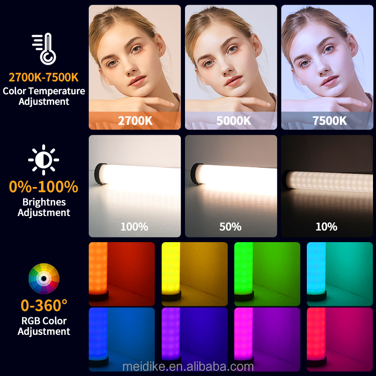 Yidoblo LT-RGB4 RGB Bâton de glace portable coloré LED